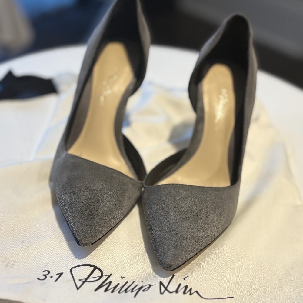 Phillip Lim gray suede pumps 37.5